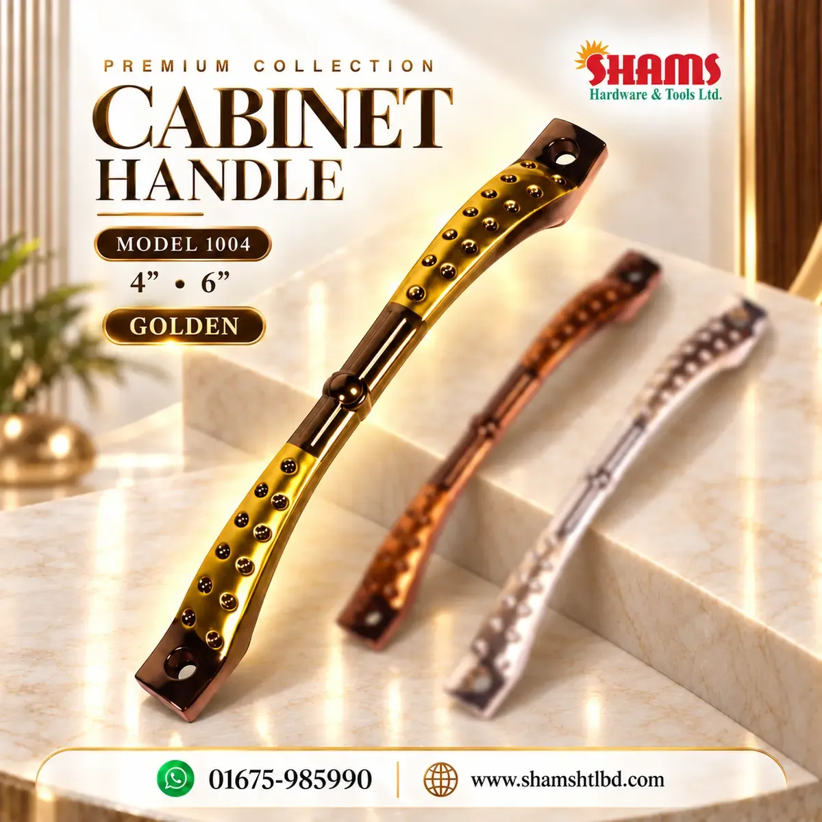 SHAMS Premium Cabinet Handle – Model 1004 | 4″ & 6″