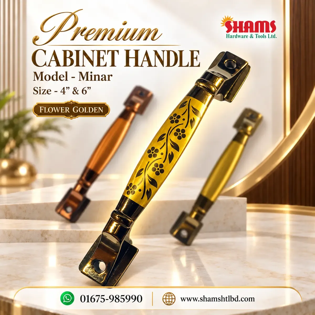SHAMS Premium Cabinet Handle – Minar | 4″ & 6″
